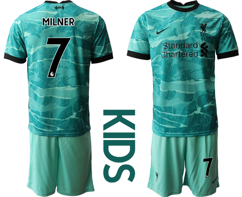 Youth 2020-2021 club Liverpool away #7 green Soccer Jerseys